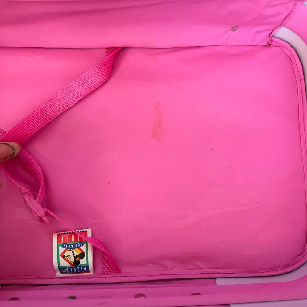 Disney Vintage 90s Minnie Mouse Zipper Suitcase Retro Travel Bag